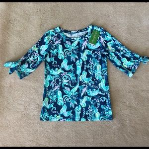 Lilly Pulitzer Preston Top in Tidal Wave. XXS.